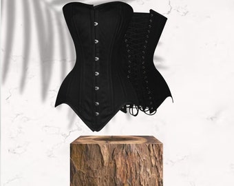 Steel Boned corset~ Handmade~  Overbust corset/Plus size~ Waist Training Corset