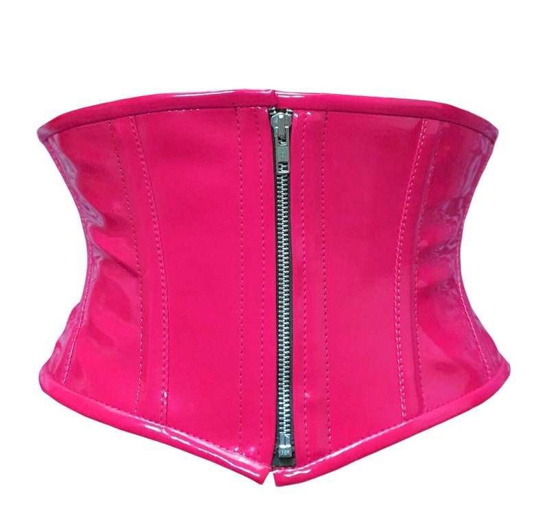 Waist Trainer/Steel Boned corset Lace up handmade Underbust corset Hotpink