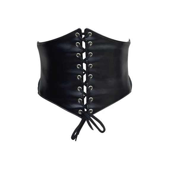 lace up faux leather corset belt