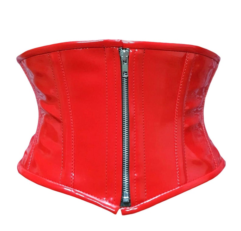 Waist Trainer/Steel Boned corset Lace up handmade Underbust corset Red