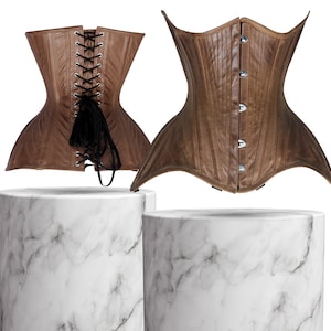 Handcrafted Underbust Corset for Waist Training in Plus Sizes, Back Drawstring, Front Hook Steel Boned, Trendy Shaper for Women Gift