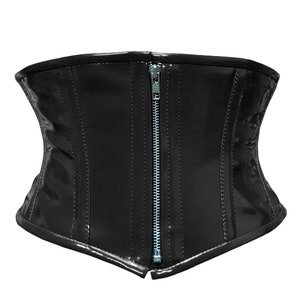 Waist Trainer/Steel Boned corset Lace up handmade Underbust corset Black