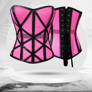 Steel Boned corset~ Handmade, mesh corset~ Over bust corset/Plus size~ Waist Training Corset