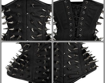 Halloween Underbust Corset, Waist Shaper Trainer, Lace up Steel Boned