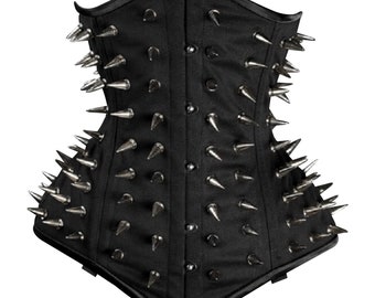 Spike Corset |Cotton & Steel Boned | Punk Gothic Style | Festival  Alternative Fashion | Women