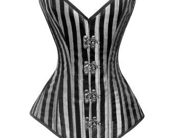 Steel Boned corset~ Handmade~  Overbust corset/Plus size~ Waist Training Corset, Brocade Corset