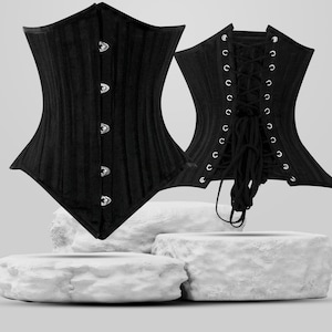 Tightlacing waist cincher steel boned Satin Waspie underbust gothic corset  M36