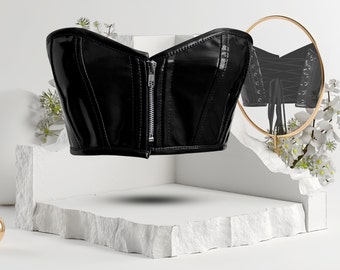 Corset Top, Y2K Bustier Crop Top, Plus Size