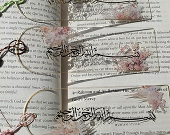Islamic resin bookmarks, Quran bookmarks Bismillah Acrylic bookmarks.