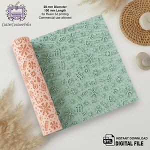 Snowflake Texture Roller for Polymer Clay and Pottery (Digital STL File) #070
