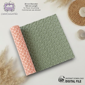 Rullo per texture floreale in argilla polimerica: goffratura primaverile festiva (file digitale STL) #025