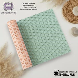 Rodillo de textura de lazo navideño: Estampado en arcilla polimérica (archivo STL digital) n.° 076