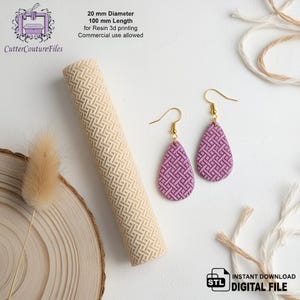 Rodillo texturizador de sarga para arcilla polimérica: Herramienta para joyería (archivo STL digital)