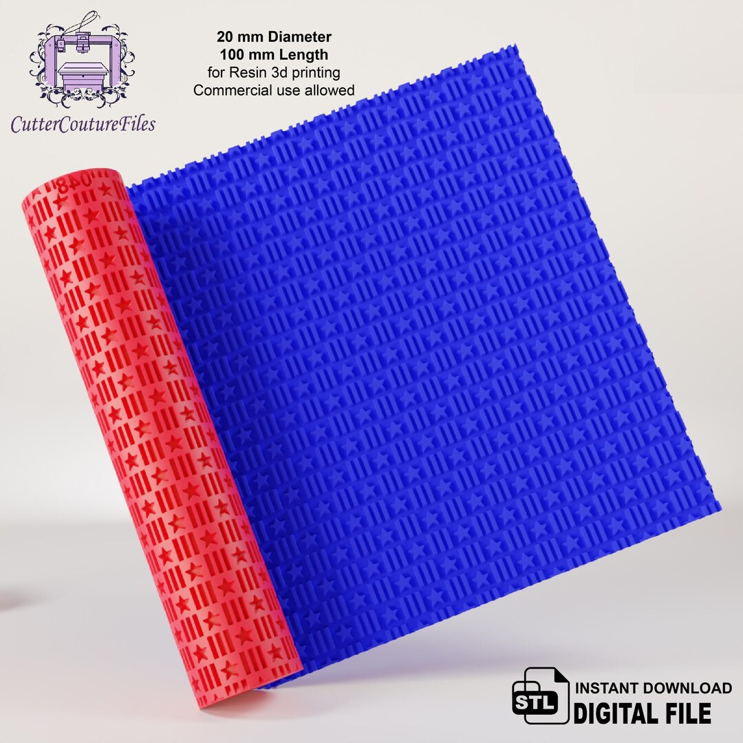 American Flag Texture Roller: Polymer Clay Embossing (STL Digital File ...
