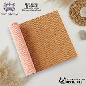 Bamboo Texture Roller for Polymer Clay | Wood Grain Embossing (Digital File) #110