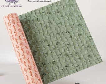 Spring Bunnies Texture Roller: Polymer Clay & Cookie Embossing (STL Digital File)