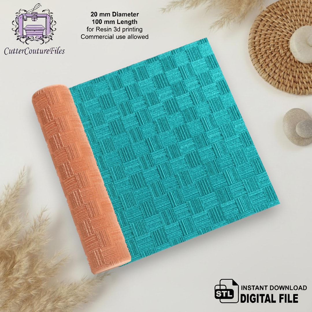 Weave Pattern Checker Basket Weave Texture Roller | Woven Checker Pattern | Polymer Clay ...