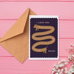 Dackel Dackel Hund Valentinstag Karte Liebeskarte Druck zu Hause Digital Download