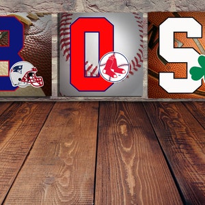 A collection of Boston Sports Teams - Boston Celtics, Boston Red Sox, New England Patriots, Etc. Perfect for any Mancave!