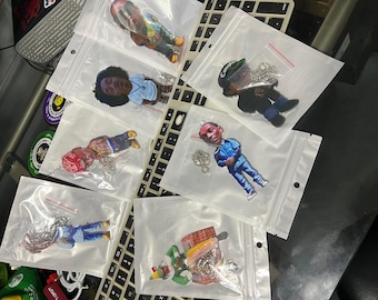 Build a box Item - 90s Hip Hop N West Coast Group Acrylic Pendant Set - Versatile for Car Mirrors, Backpacks & Keychains-Ideal for Rap Fans