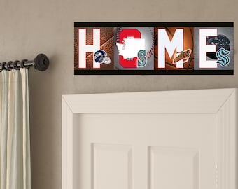 Una colección de equipos deportivos de Seattle, Seahawks, Mariners, Sonics, Kraken / Personalizado / Decoración de pared / Signo de casa / Personalizado disponible !!