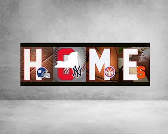 A Collection of New York Sports Teams, Giants, Yankees, Knicks, Syracuse| Personalized Gifts| Wall decor| Home Sign| Custom Available!!