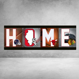 Eine Sammlung von Chicago Sports Teams, Bears, White Sox, Bulls, Blackhawks | Personalisierte Geschenke| Wanddeko | Home Zeichen| Individuell verfügbar !!