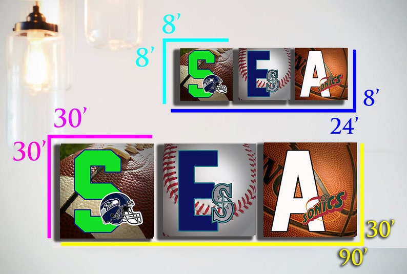 A Collection of Seattle Sports Teams Football, Basketball and Baseball