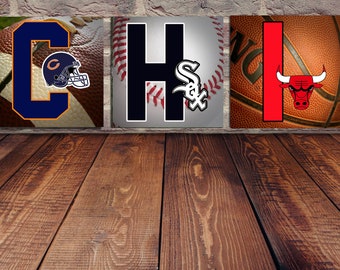 A collection of Chicago Sports Teams - Chicago Bears, Chicago White Sox, Chicago Bulls, Etc. Perfect for any Mancave!