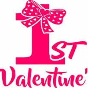 Valentine babies 1st Valentine topped with bow SVG digital download