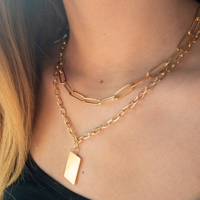 Layered paperclip necklace Clearance