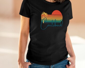 Custom Beach City Tshirt - Personalized Vintage Sunset Tee - Retro Shirt with Custom Beach Town Name - Favorite Vacation Spot Tee