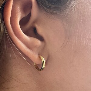 Tiny Gold Hoop Earrings • Double Piercing • Huggie Earring Set • Waterproof Earrings • Classic Gold Hoops