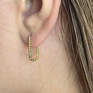 Multiple Piercing Set • Rectangle Hoop Earrings • Dainty Hoop Earrings • Everyday Earring Gift Set • 18K Gold Filled Oblong Hoop Earrings
