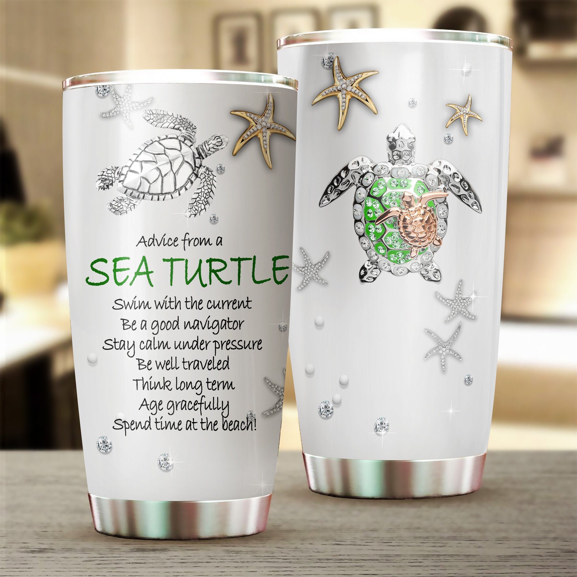 SVG PNG Advice From A Sea Turtle Tumbler Green Turtle | Etsy