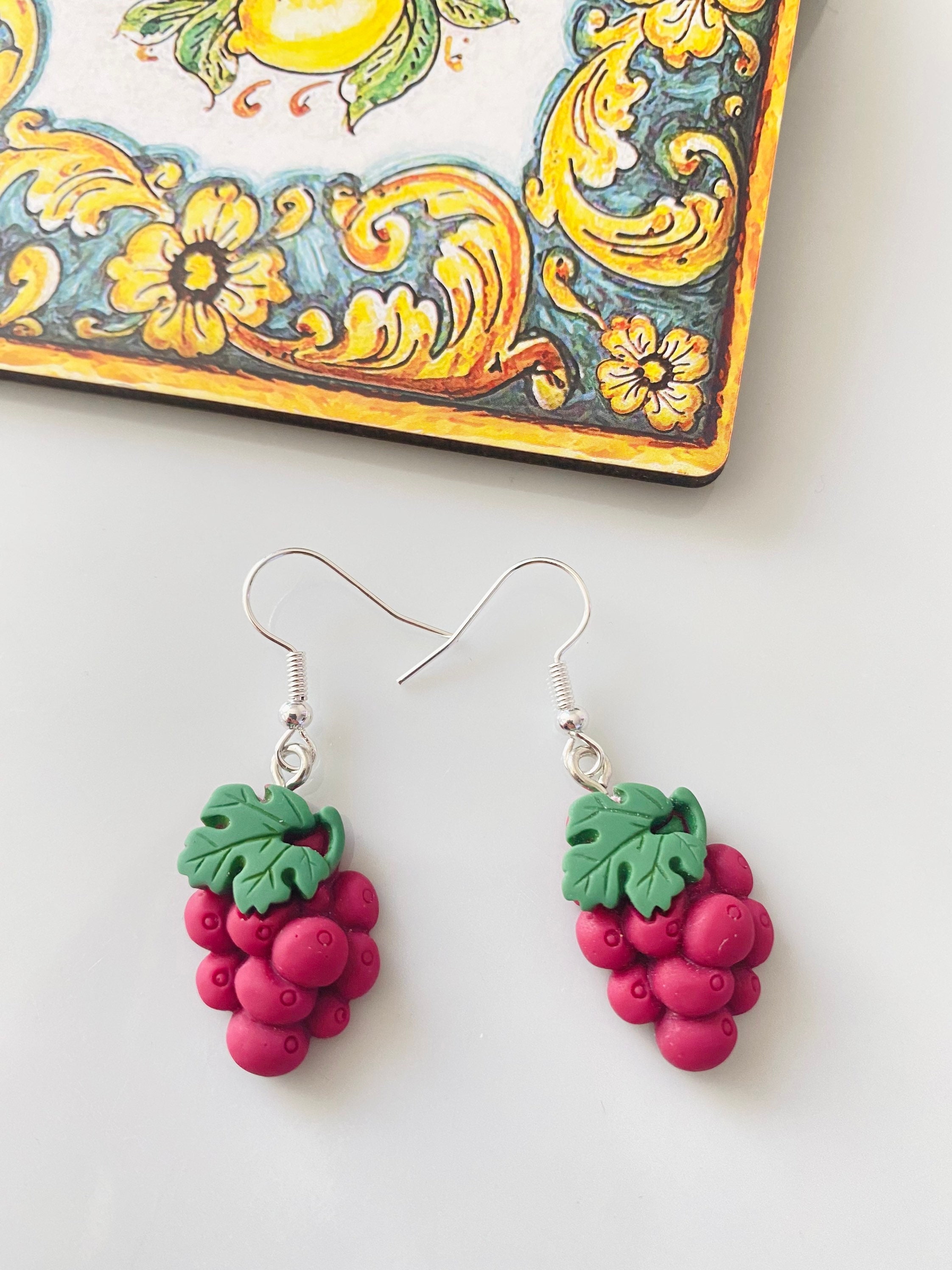 Clay fruit earrings deals