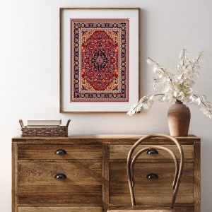 Turkish Carpet, Rug Print, kilim motif Poster, Anatolian carpet motif, Carpet Wall Art, Carpet Print, Turkish Carpet Theme, Digital Print