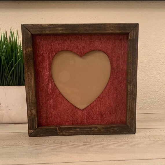 Handmade Rustic Wood Heart Picture Frame Etsy