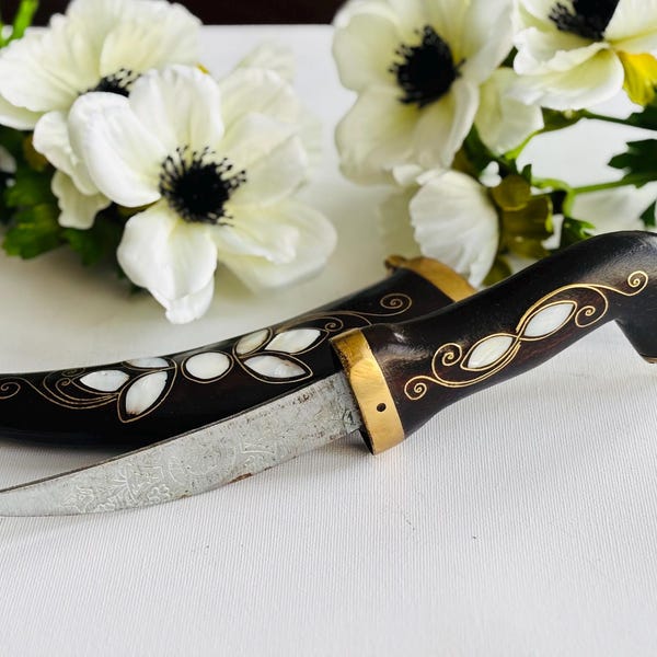 Handcrafted Ottoman Dagger: Mother of Pearl Inlay, Decorative Knife