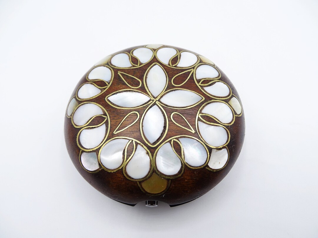 Nussbaum Holz Perlmutt Inlay Schminkspiegel Etsy.de