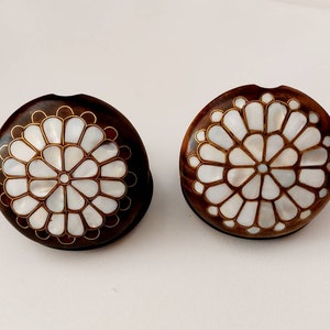 Espejo compacto de maquillaje de madera de nogal con incrustaciones de nácar, hecho a mano, el mejor regalo para mujeres, cumpleaños, bodas, aniversarios, maestras, esposas, graduación.