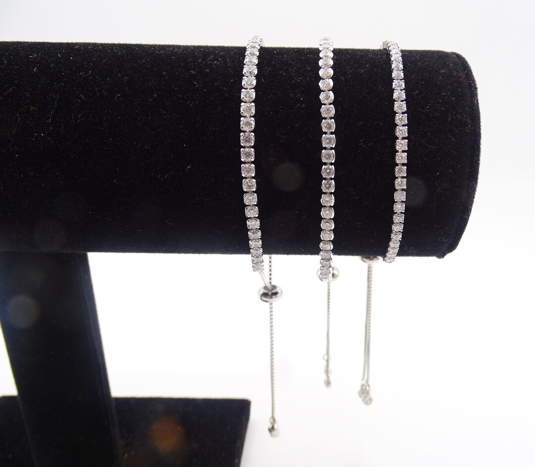 3 Sizes 925 Sterling Silver Classic Tennis Bracelet, CZ