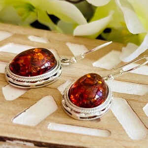 Real Cognac Amber Earring,925 Sterling Silver,unique,best gift for her,girls,women,birthday,Anniversary,Wedding,teachers,mother,graduation,