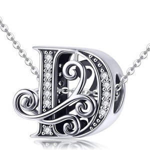 Dije de letras del alfabeto en plata de ley 925, A-Z, estilo Pandora, el mejor regalo para ella, niñas, niños, cumpleaños, aniversario, mejor amiga, maestra, madre
