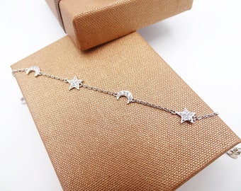 【購入証明書付き】STAR JEWELRY GIRL ⭐︎SMILING MOON SMILING MOON NECKLACE(2JN1127)K10 ネックレス｜スター