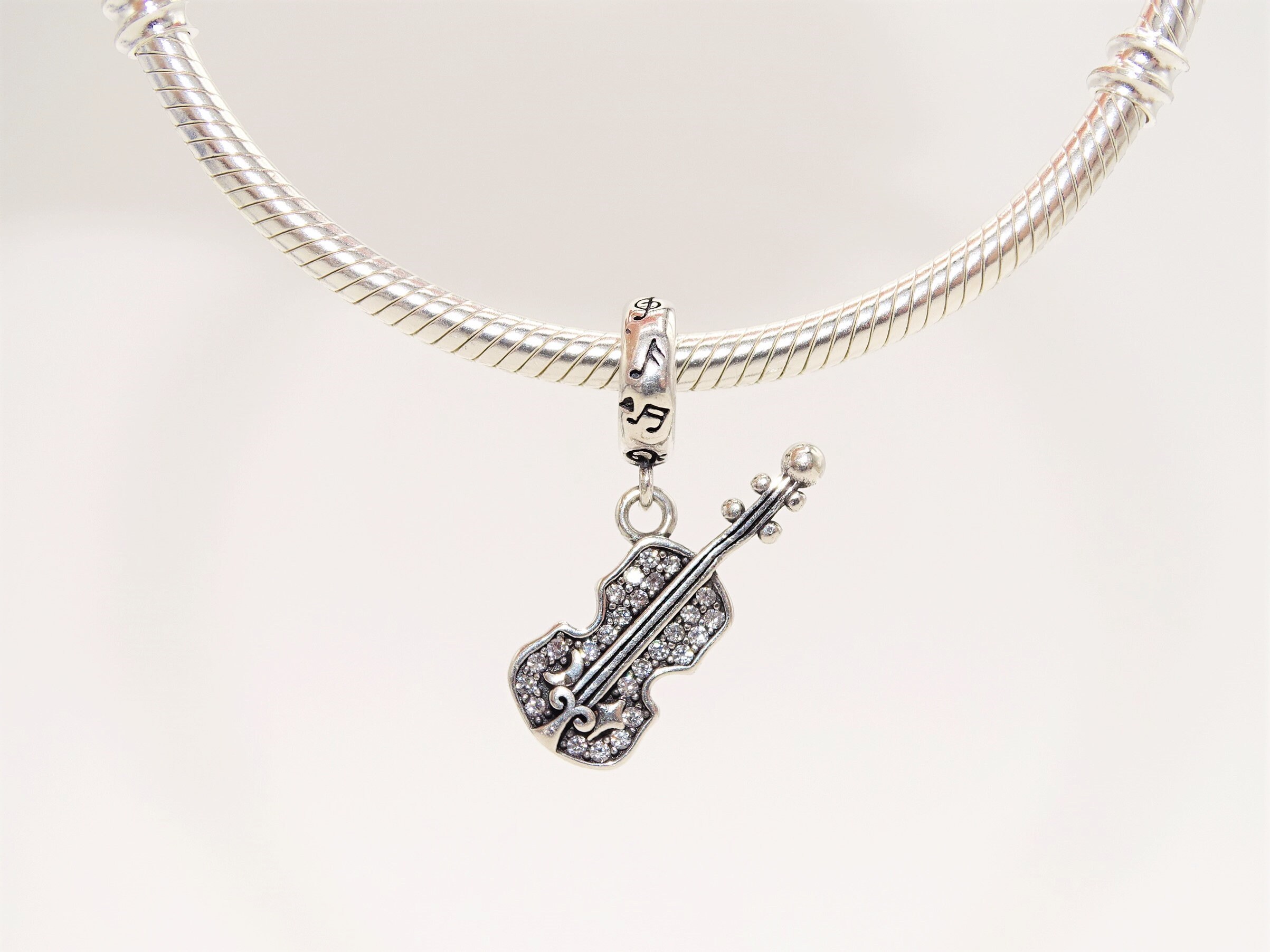 925 Sterling Silver Violin Charm fit pour Pandora Bracelet Etsy