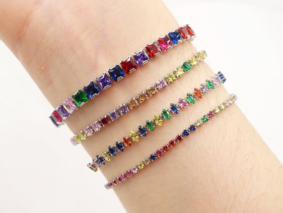 Multi Colour Tennis Bracelet Multi Colour Tennis Bracelet
