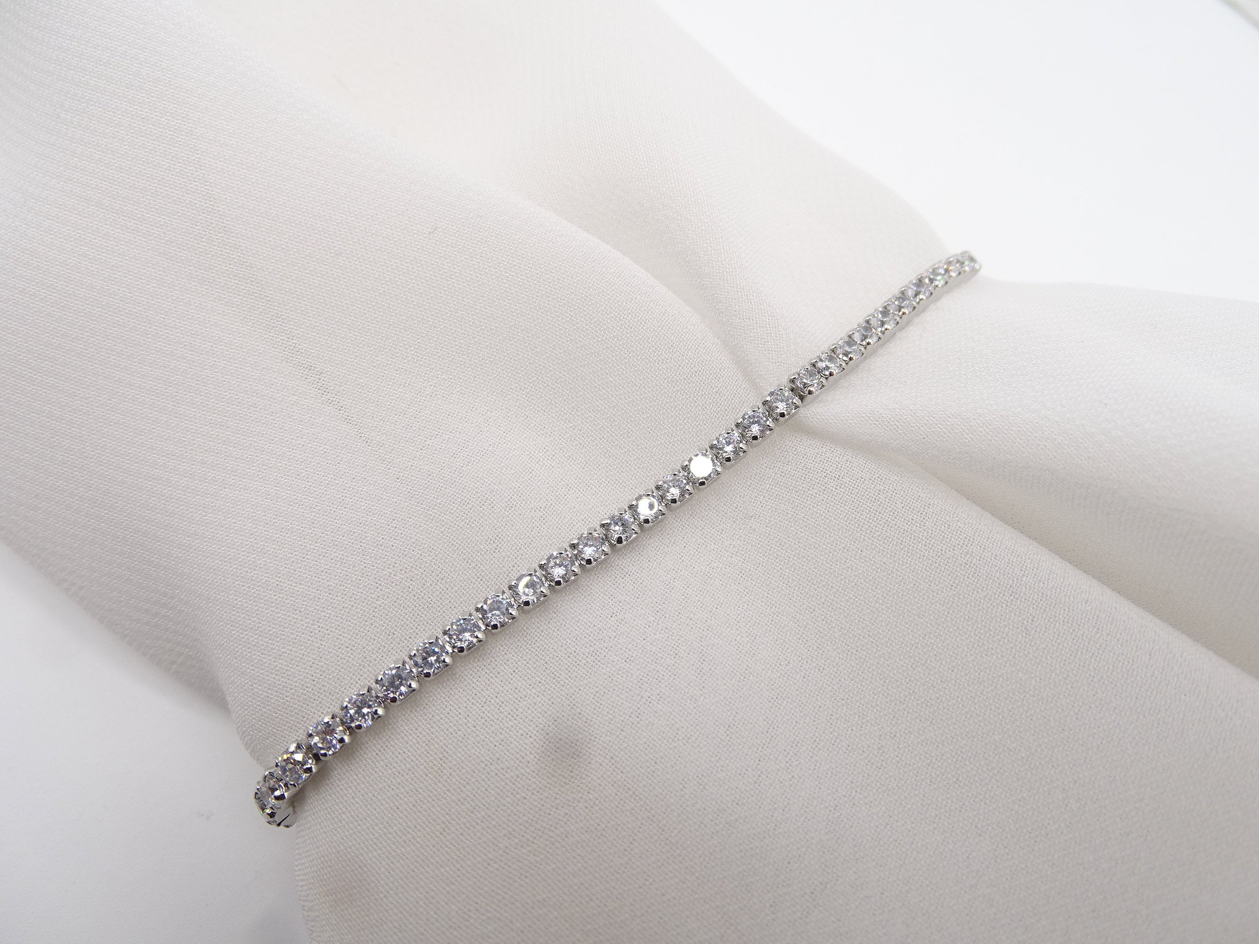 3 Sizes 925 Sterling Silver Classic Tennis Bracelet, CZ