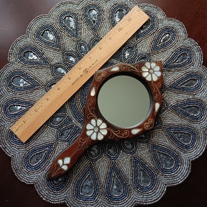 Espejo de mano portátil de nácar para maquillaje, regalo hecho a mano para madre, mujeres, niñas, cumpleaños, maestra, aniversario, boda, abuela, madre