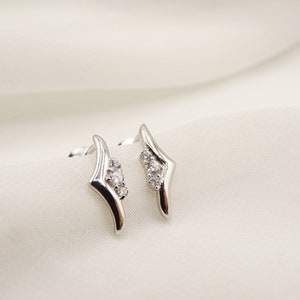 925 Sterling Silver Earrings with Zircon Stones,Minimalistic Jewelry,Best Gift for Womens,Girls,Birthday,Mother,Wedding,graduation,teachers